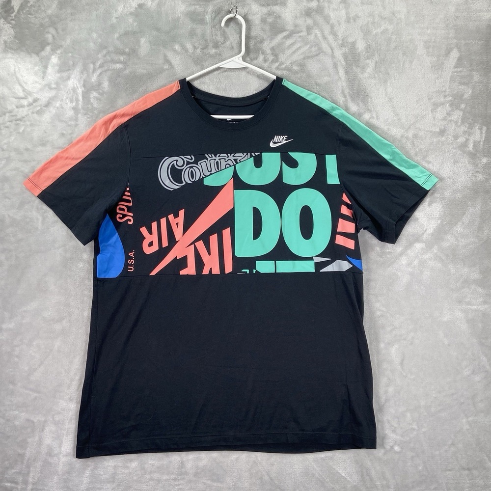 Nike T-Shirt Mens XL Graphic IDJ The Nike Tee Short Sleeve Black Crew Neck